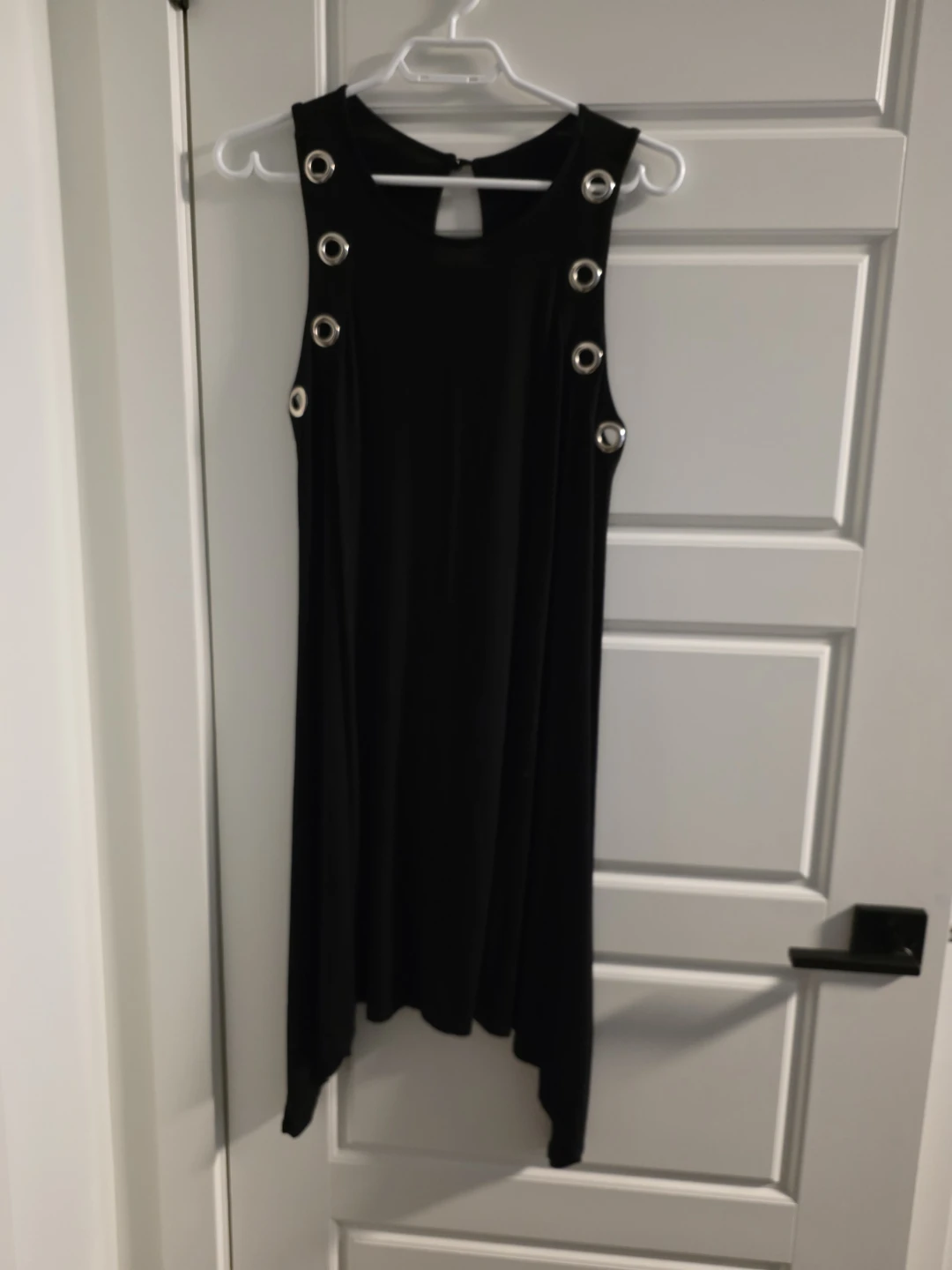 Black Sleeveless Dress with Grommets