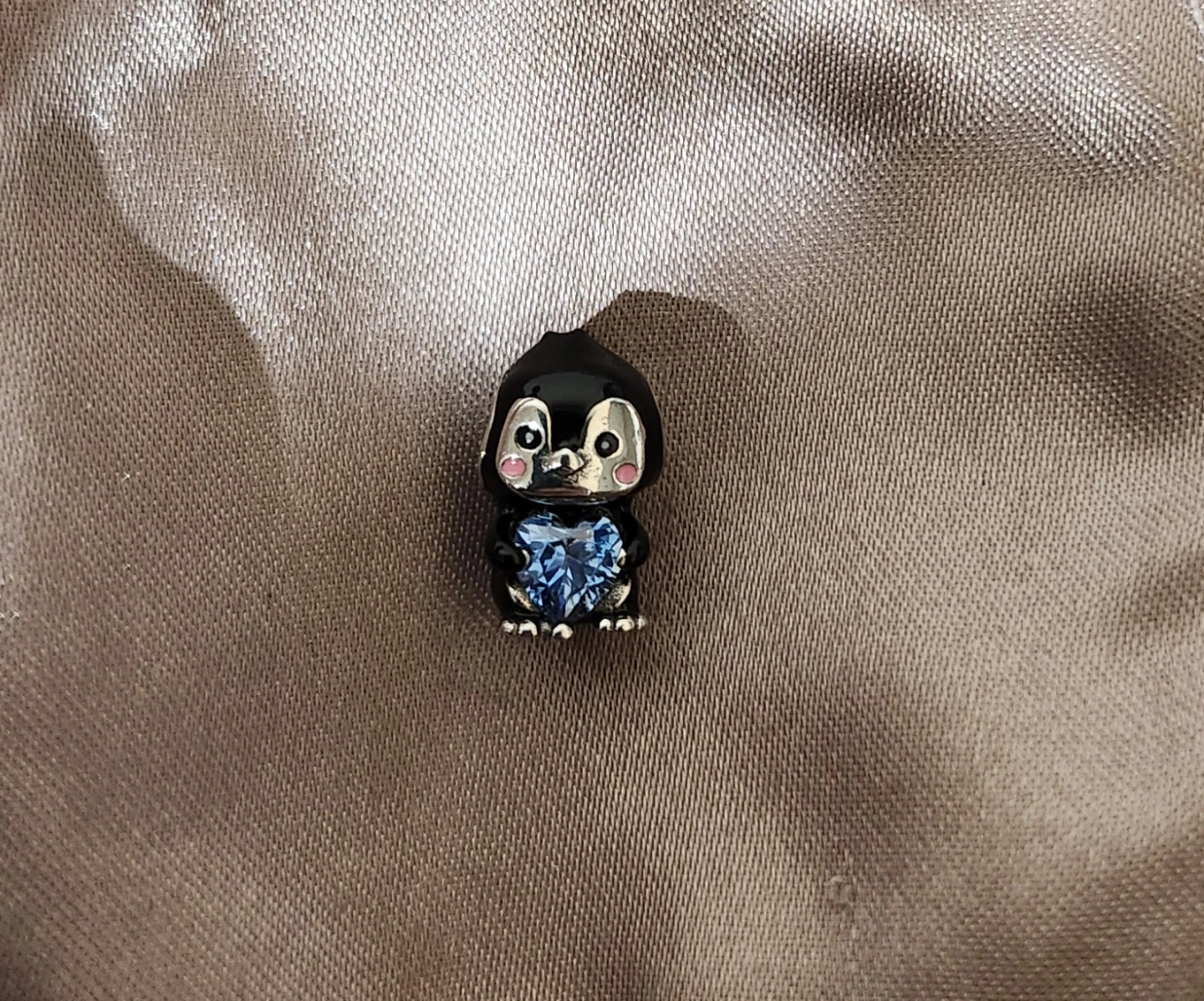 Penguin Charm with Blue Heart