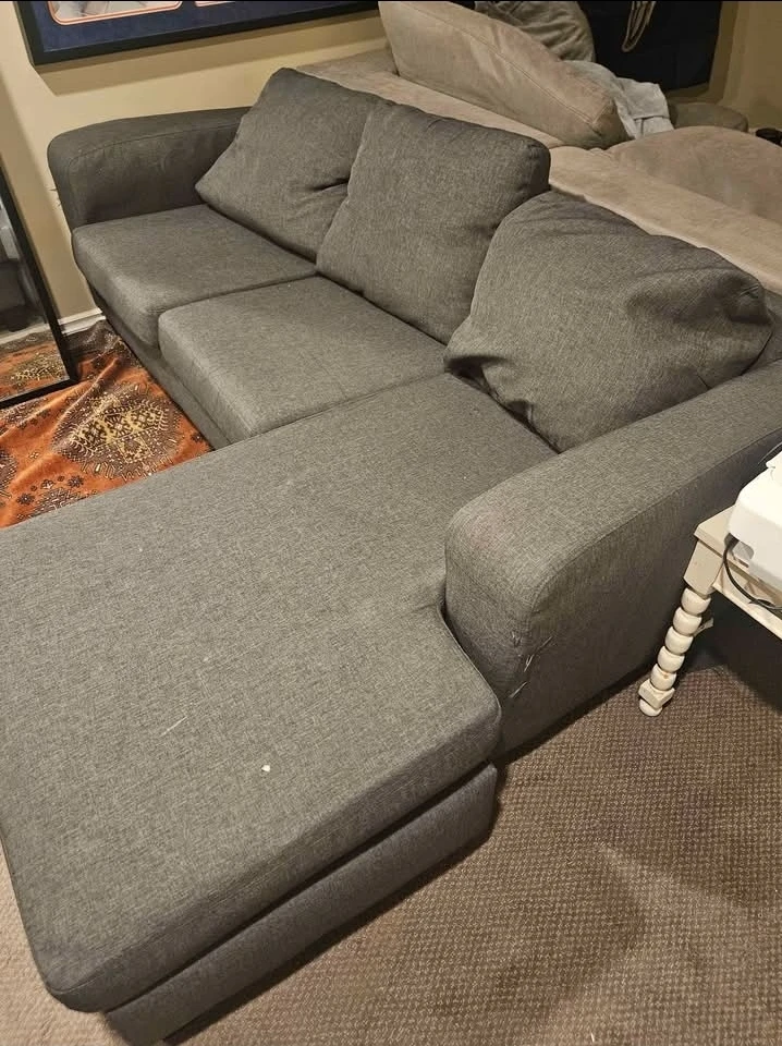 Grey Fabric Sectional Sofa