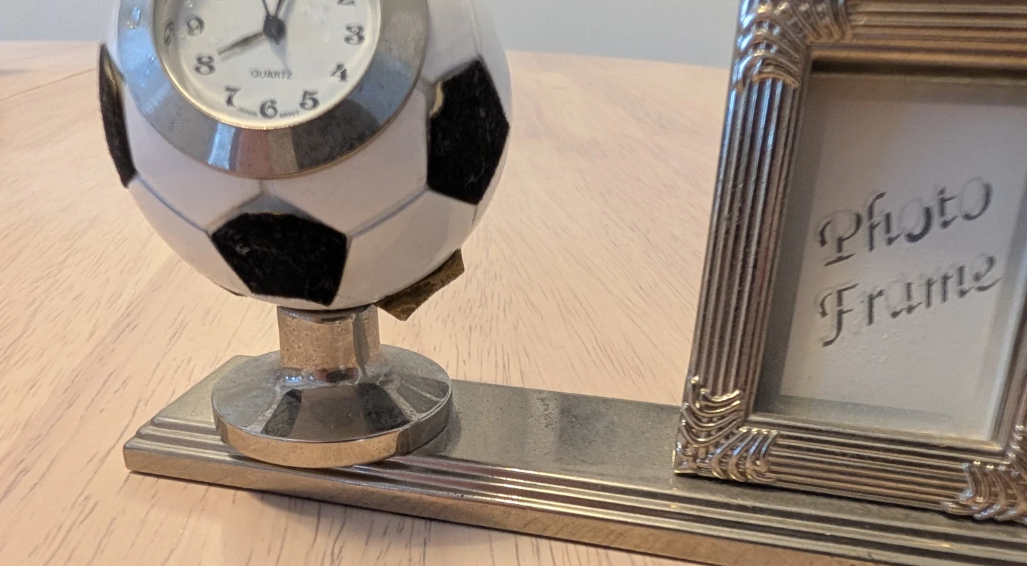 Soccer Ball Desk Clock and Photo Frame Set - photo 2