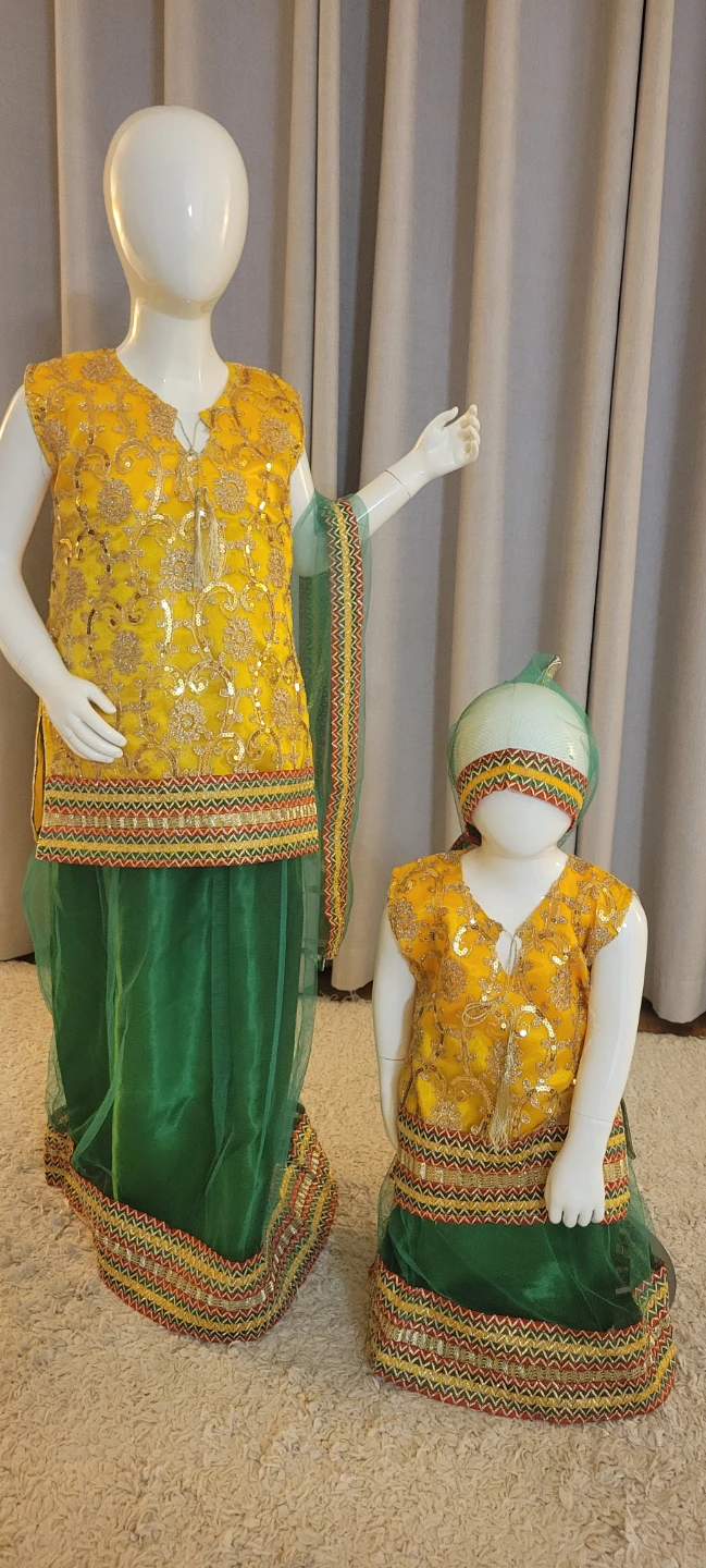 Children's Yellow and Green Traditional Outfit