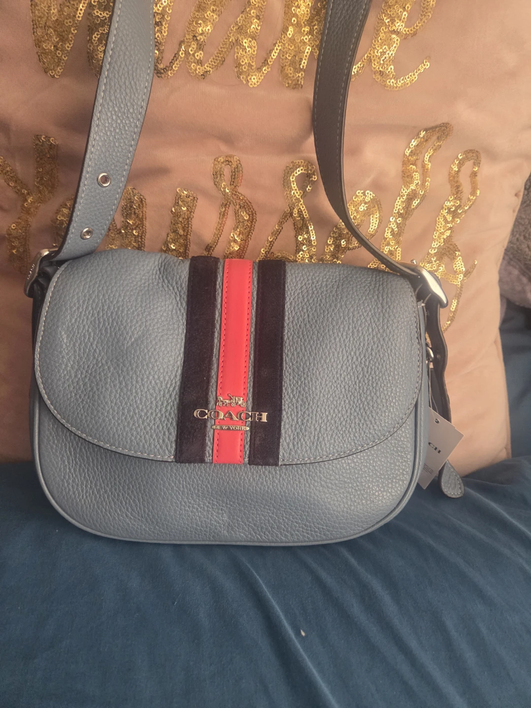 Coach VRSTY SP Macie Saddle Bag SV/Indigo Multi