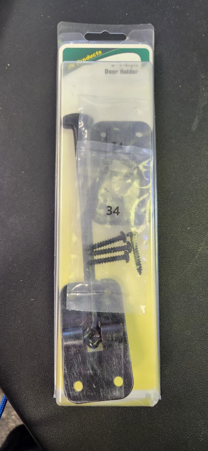 Black Metal Door Holder Latch with Screws