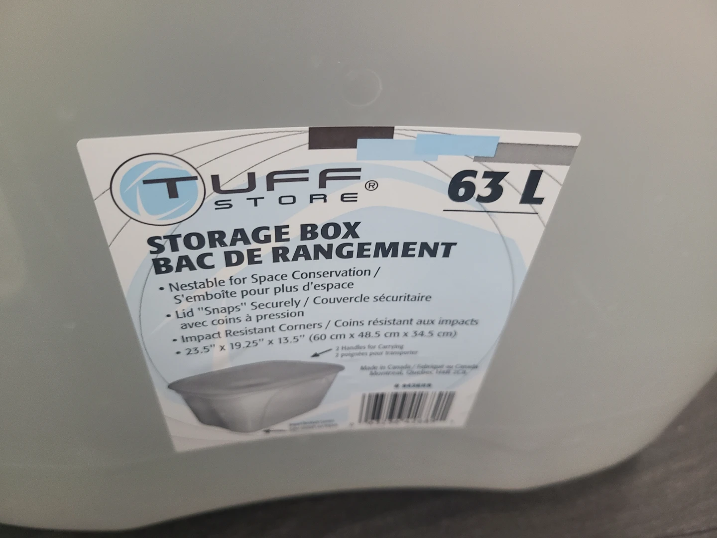 Tuff Store 63 L Storage Box wth Lid - photo 3