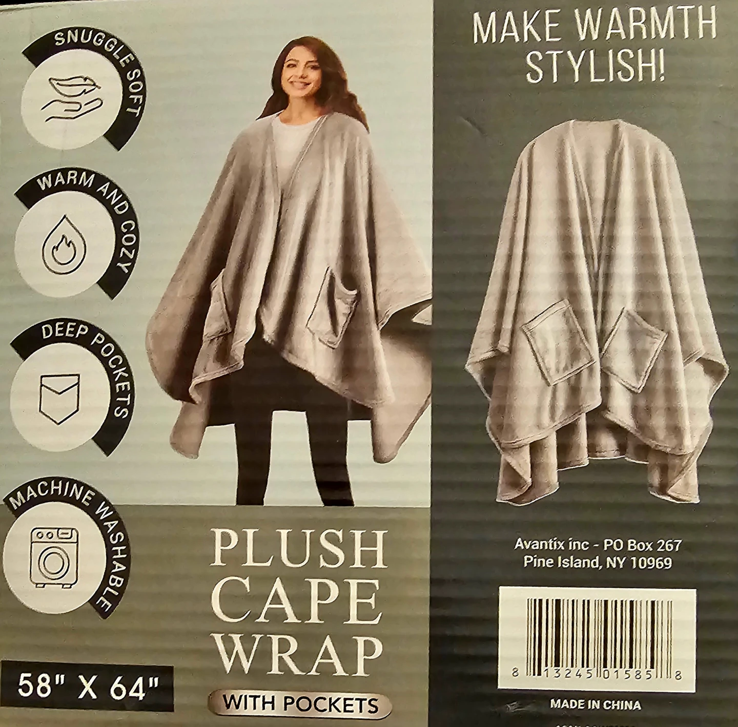 Plush Cape Wrap with Pockets - photo 2