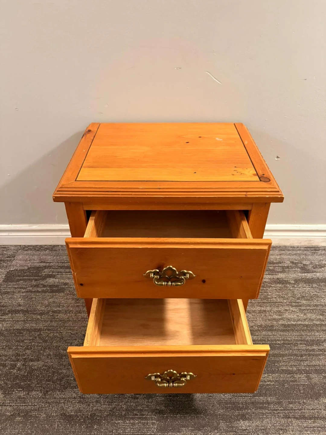 Wooden 2-Drawer Bedside Table - photo 3