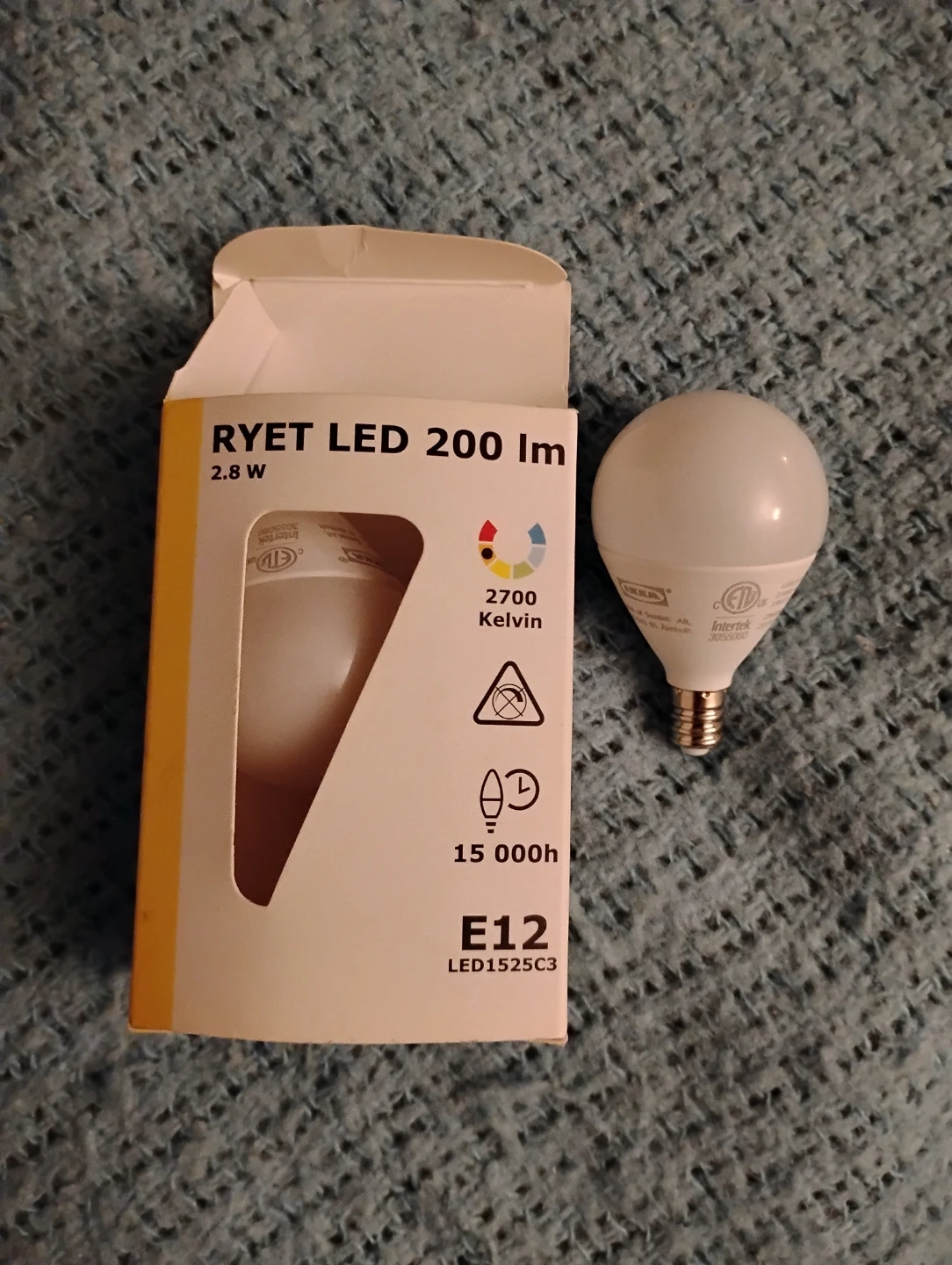 IKEA RYET LED LIGHT BULBS,  E12,  2.8W, 200 LUMENS