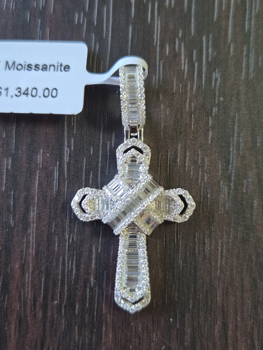 Moissanite Cross Pendant 2.54carats - photo 3