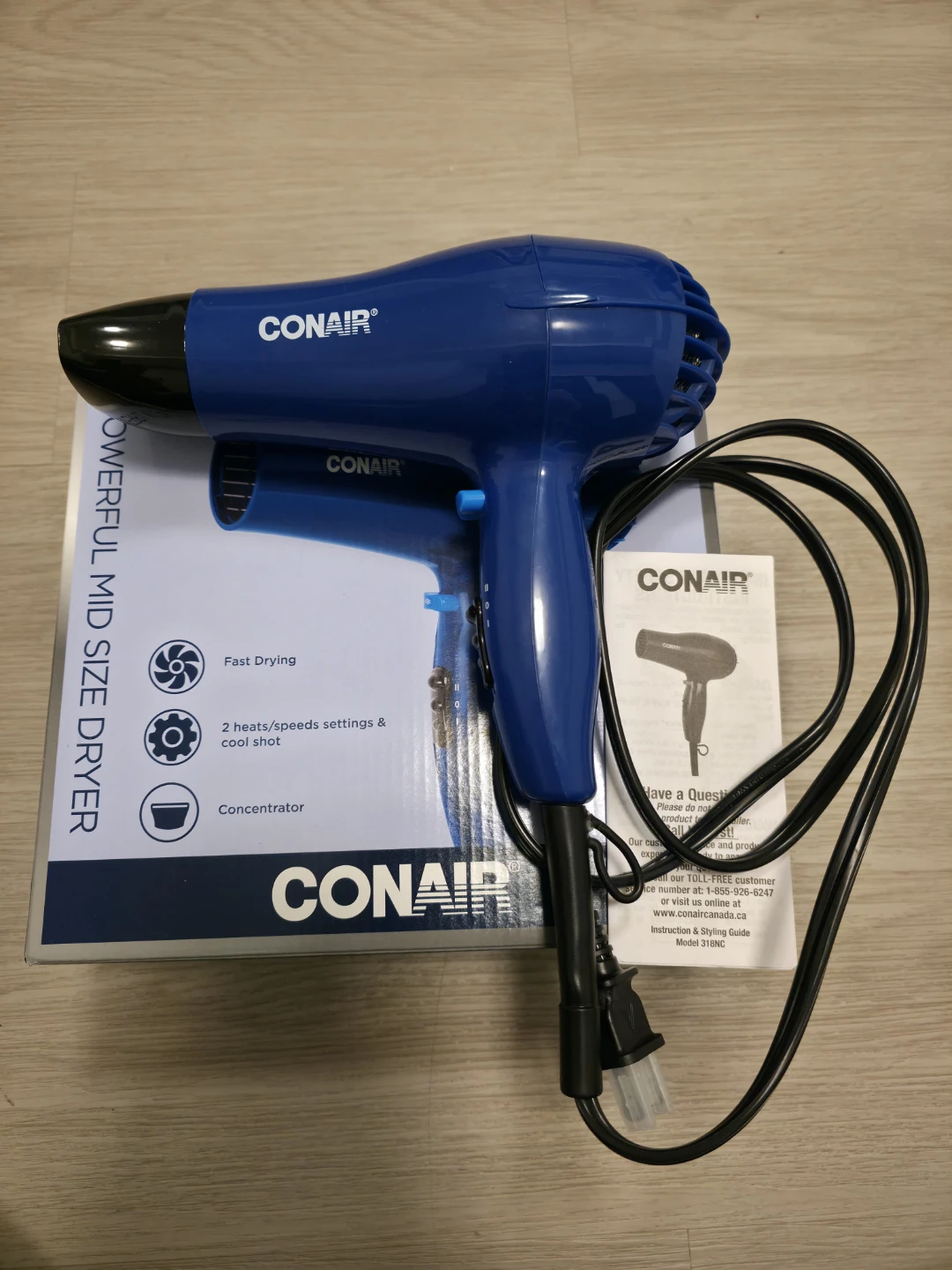 Conair Powerful Mid-Size Hair Dryer - Blue