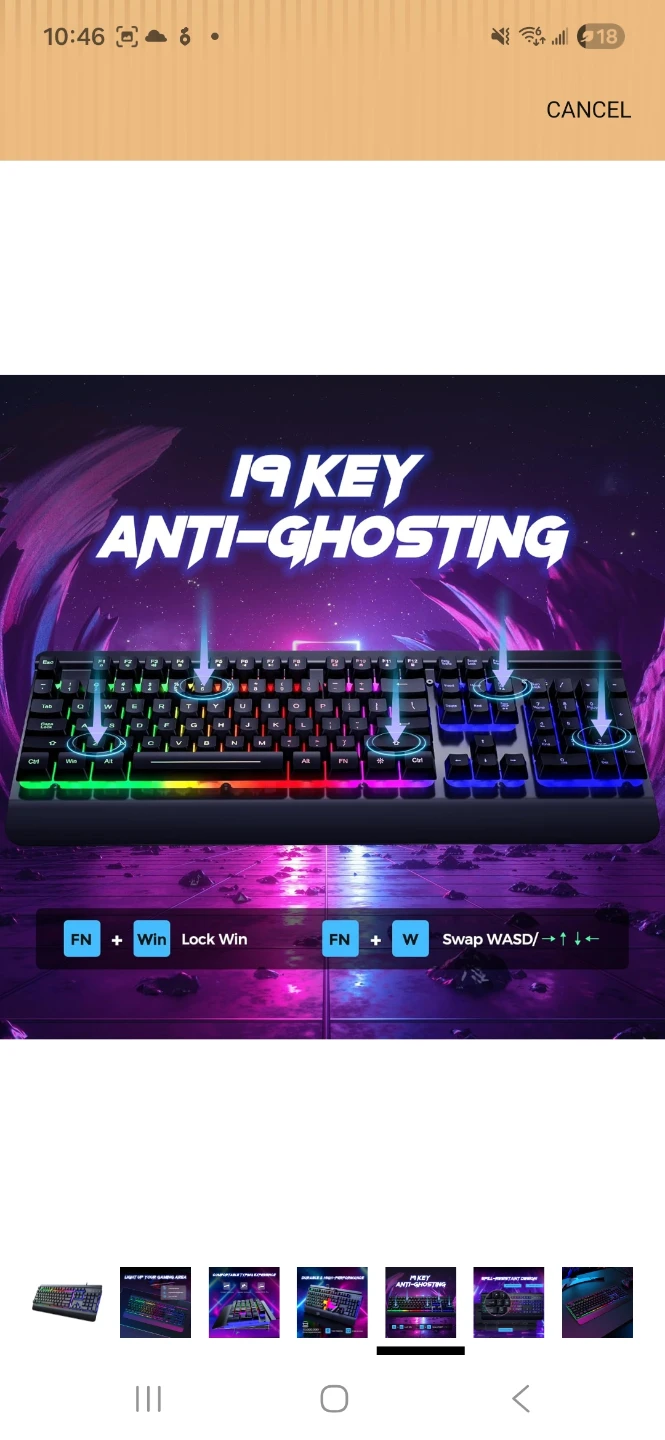 RGB Gaming Keyboard - 19 Key Anti-Ghosting - photo 3