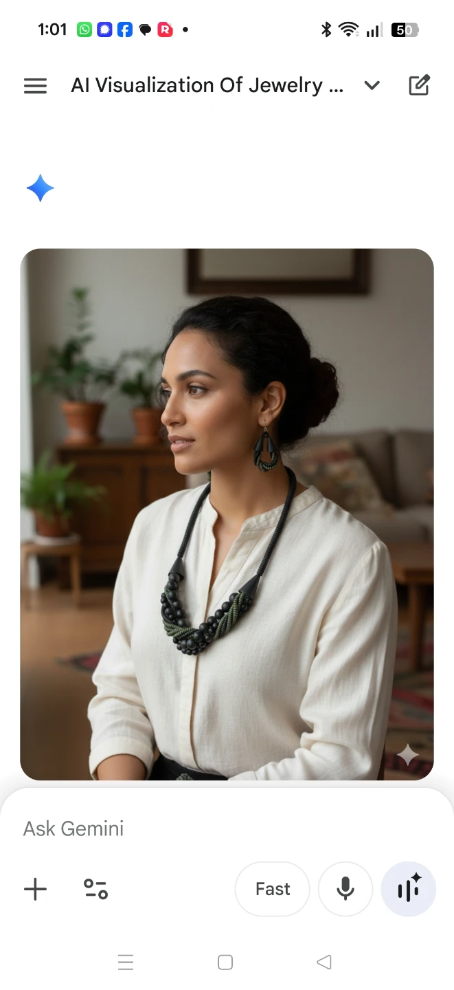 Wooden Beaded Necklaceand Earrings Set - photo 2