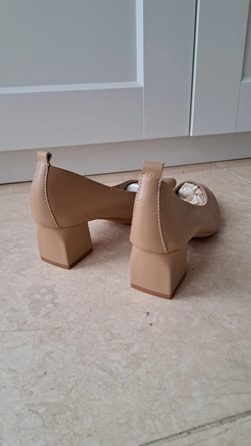 Beige Block Heel Pumps - New - photo 2