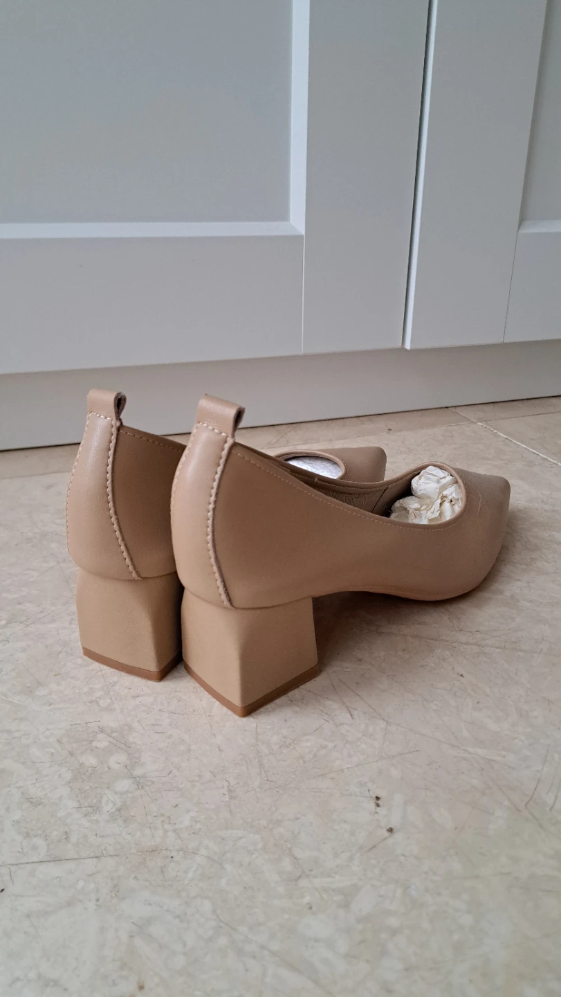 Beige Block Heel Pumps - New - photo 3