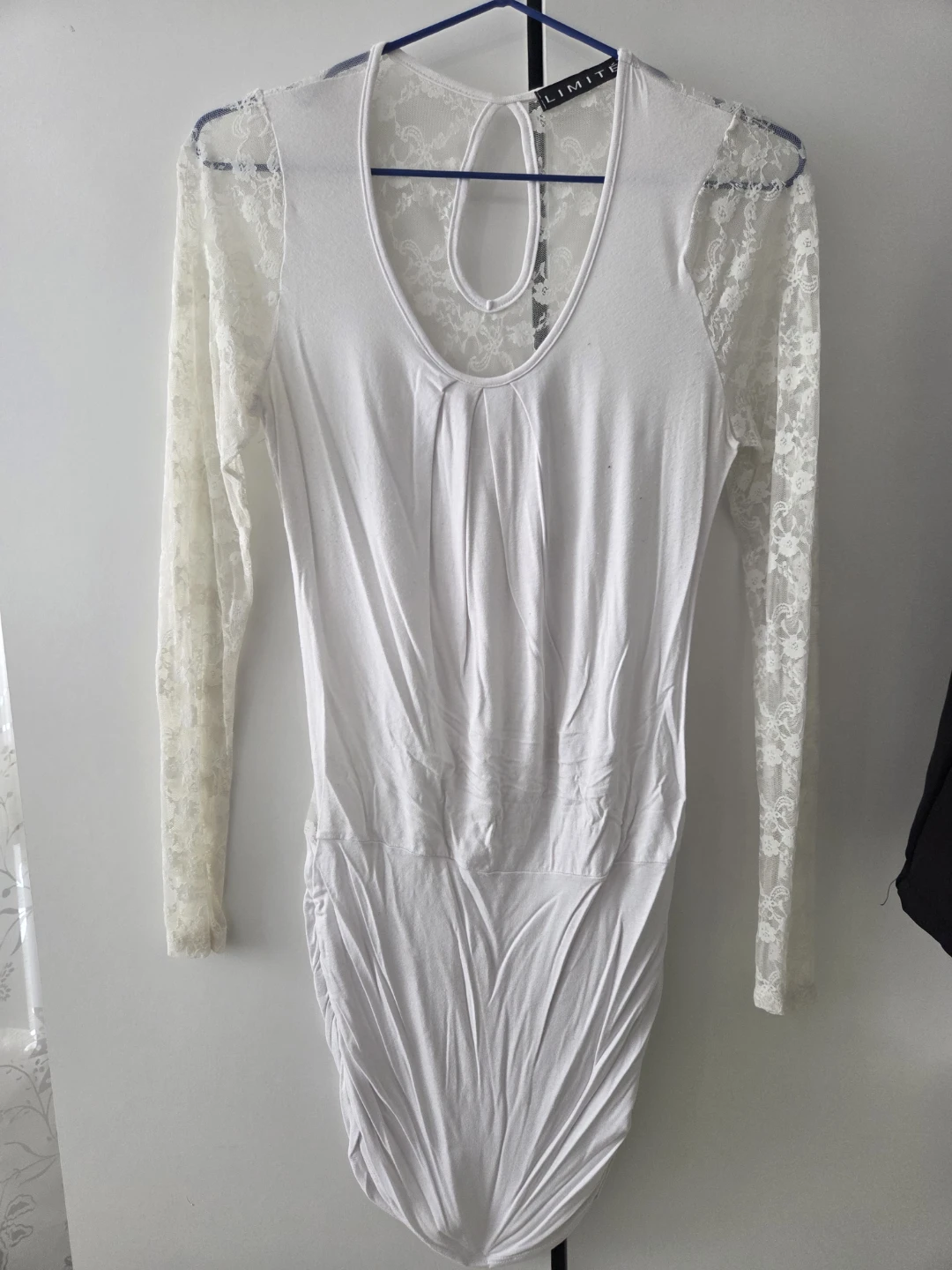 White Lace Sleeve Top
