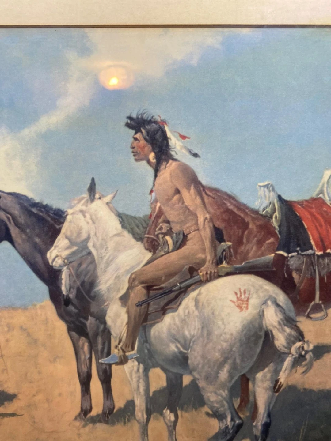 Frederic Remington "The Smoke Signal" Framed Print - photo 3