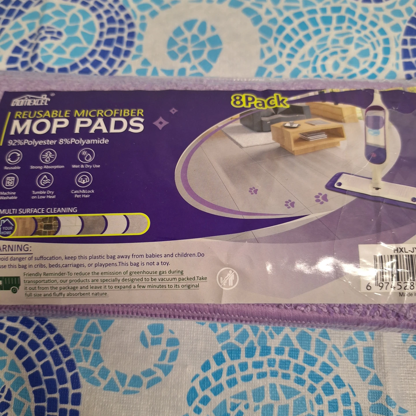 AEROCEAN Reusable Microfiber Mop Pads - 8 Pack - photo 2