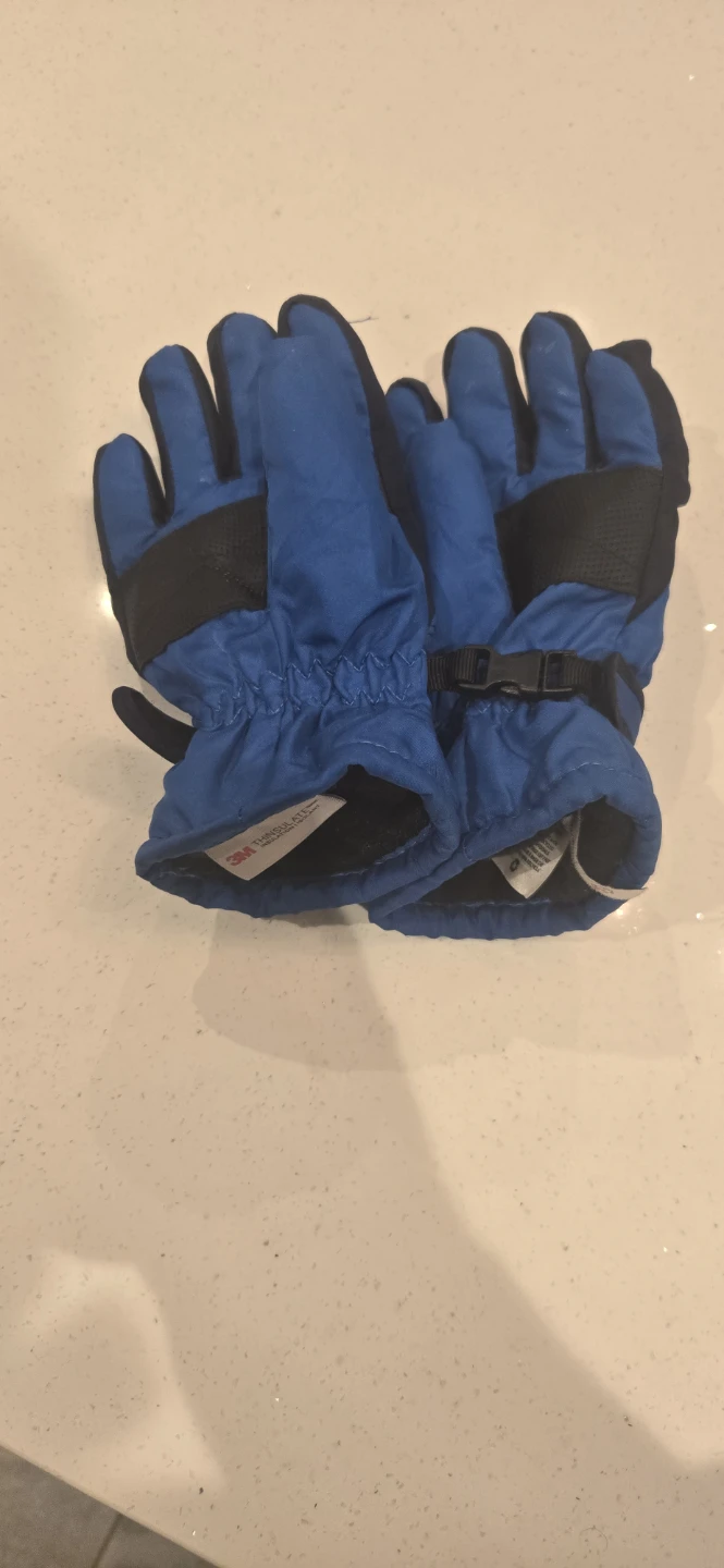 Blue & Black Kids' Snow Gloves - Size M - photo 2