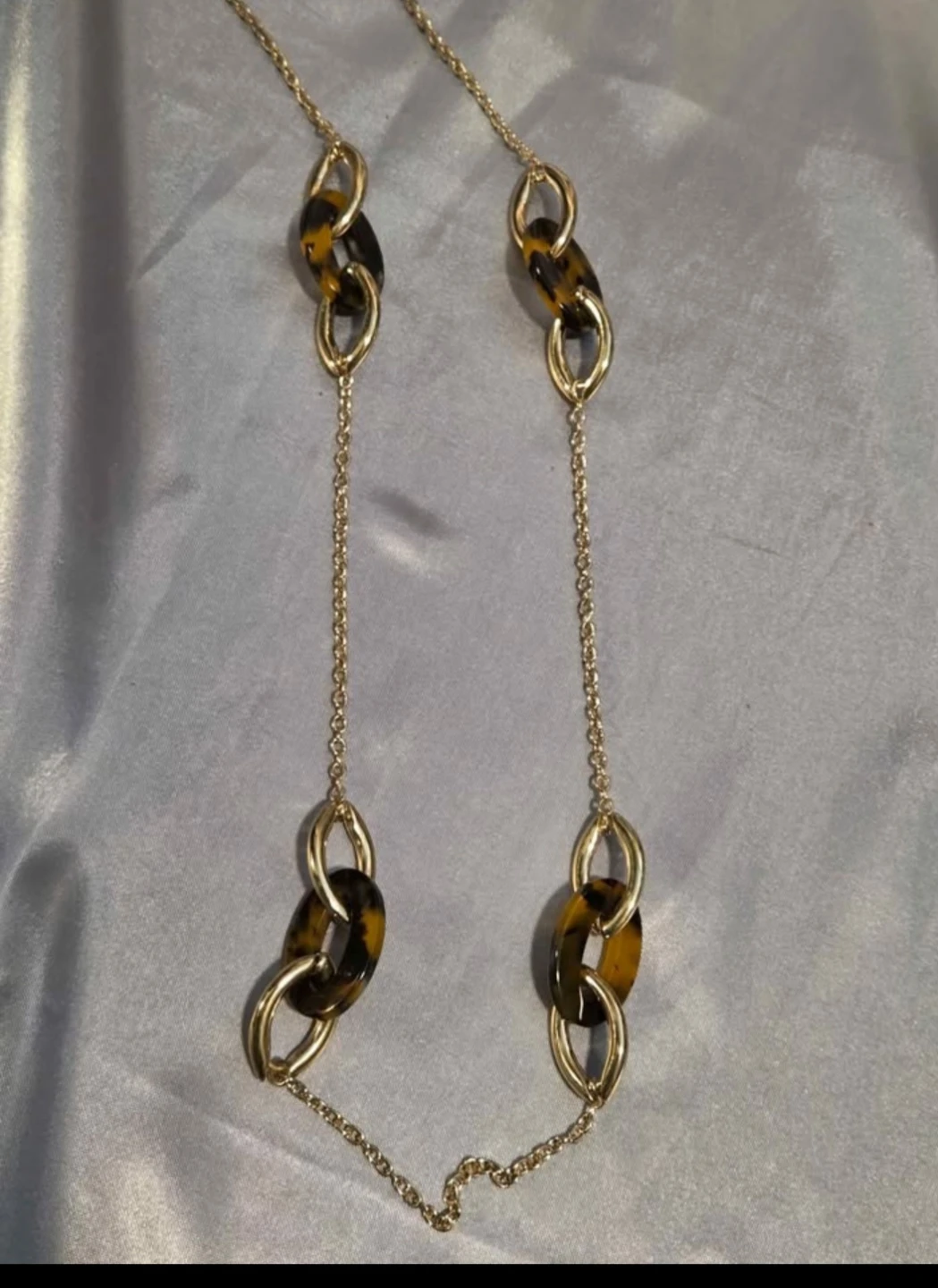 Vintage NRQ Tortoise Bead & Gold Tone Necklace - photo 4