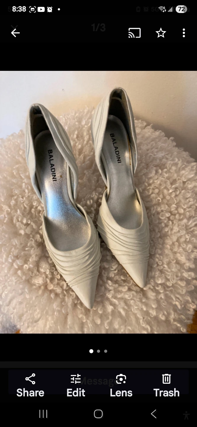 BALADINI White Leather Heels - Size 8