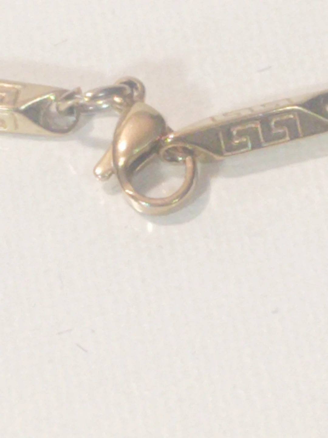 Gold Tone Patterned Chain Necklace