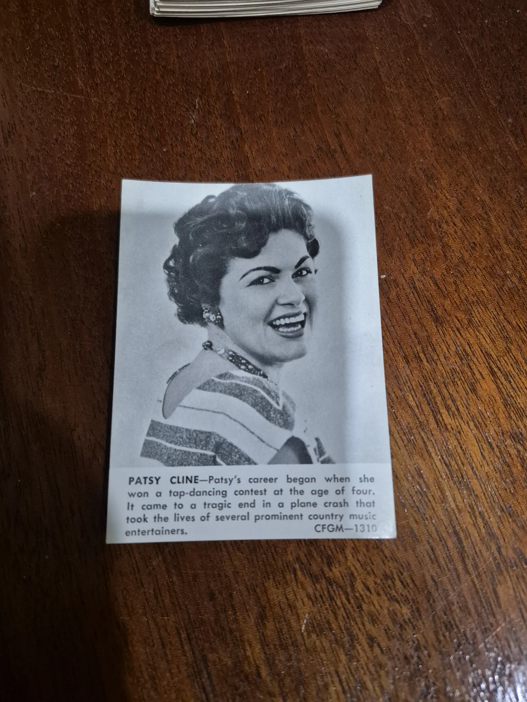 Patsy Cline Memorabilia Photo CFGM-1310