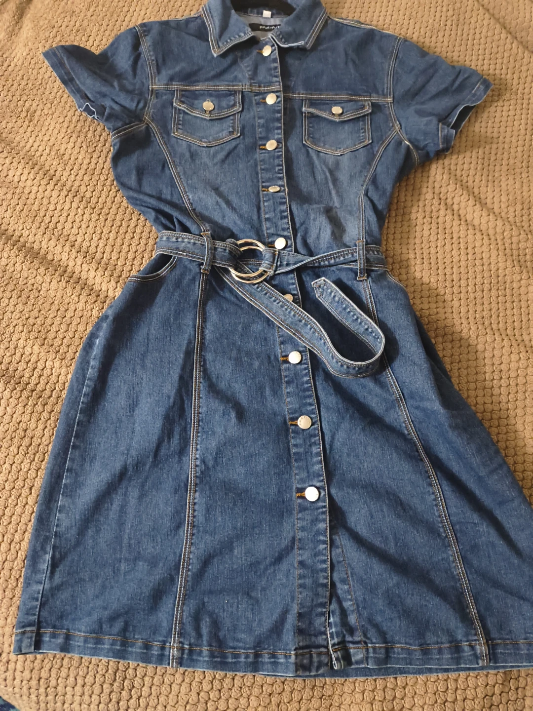 Papaya Blue Denim Dress with Belt