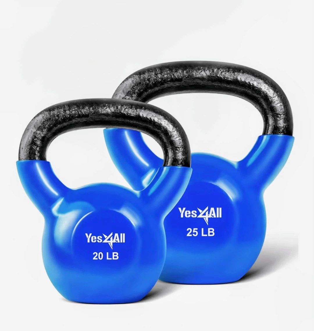 Yes4All 25lb Vinyl Coated Kettlebell - Blue