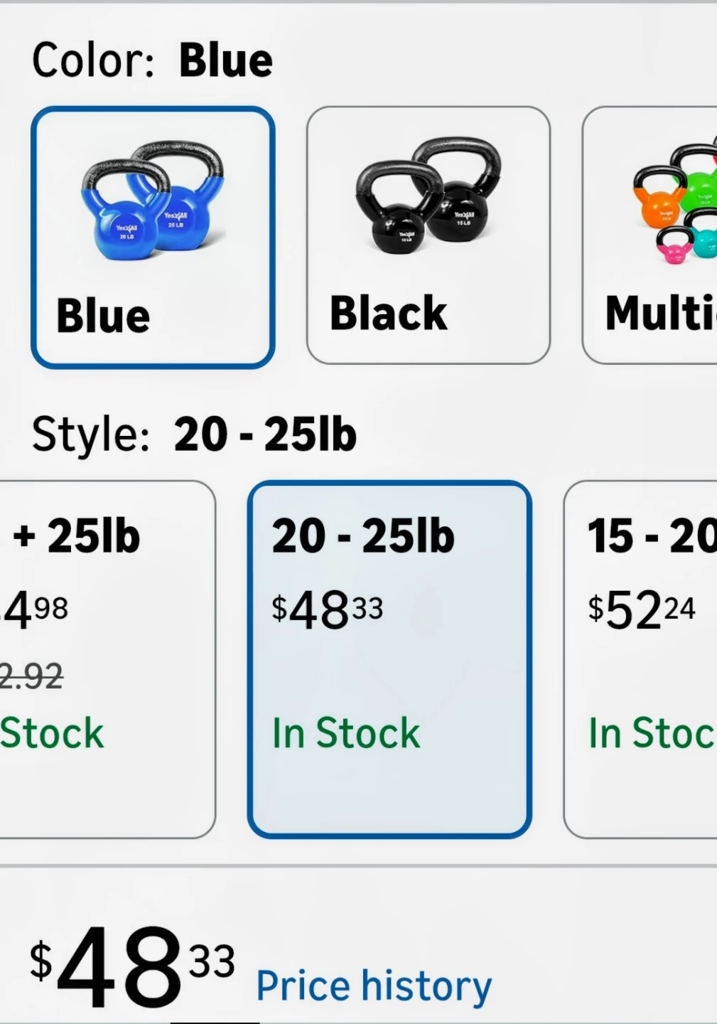 Yes4All 25lb Vinyl Coated Kettlebell - Blue - photo 5