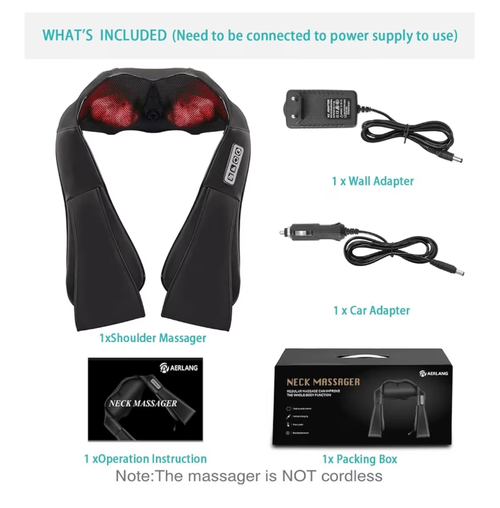 AERLANG Shiatsu Neck/Back Massager w/ Heat - Like New (Open Box) - photo 3