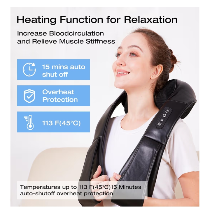 AERLANG Shiatsu Neck/Back Massager w/ Heat - Like New (Open Box) - photo 5
