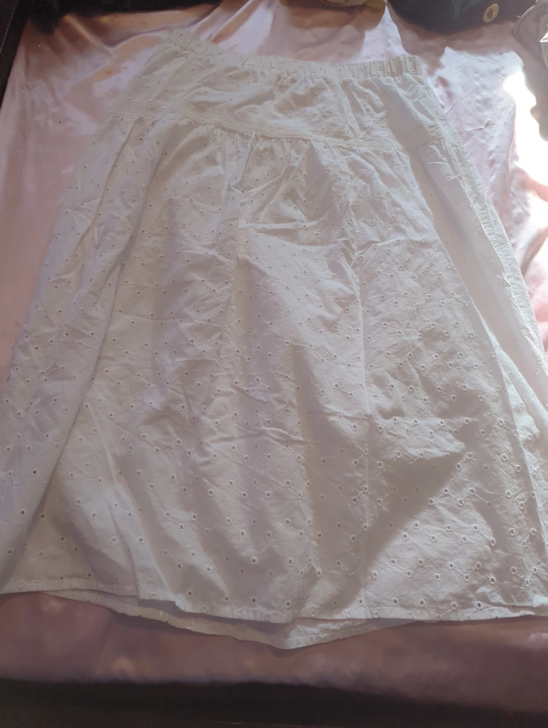 White Maxi Eyelet Skirt - photo 2