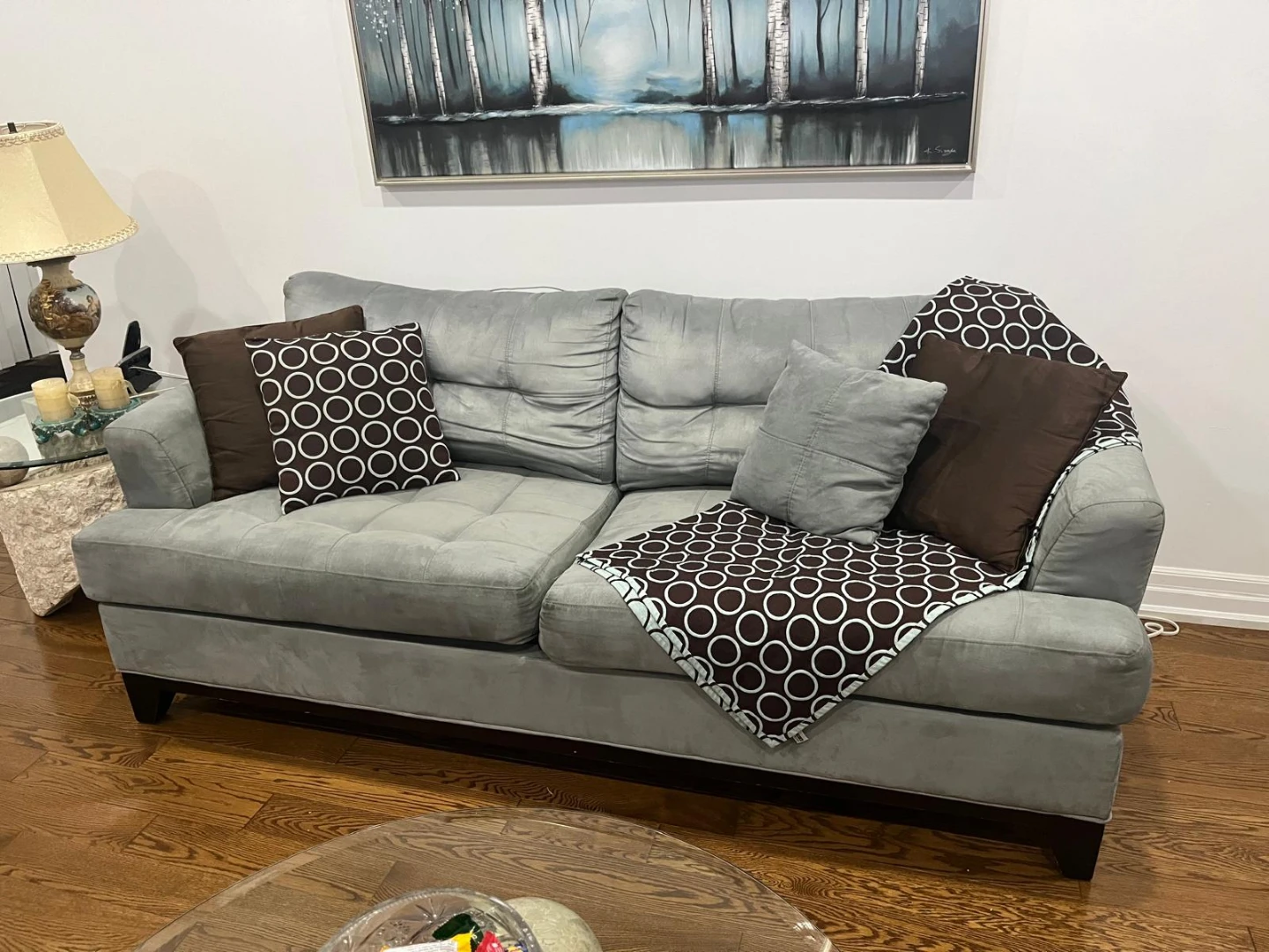 Grey Sofa and Loveseat Set