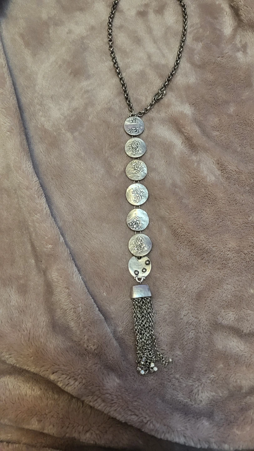 Chico's Silver Tone Medallion Tassel Necklace - photo 3