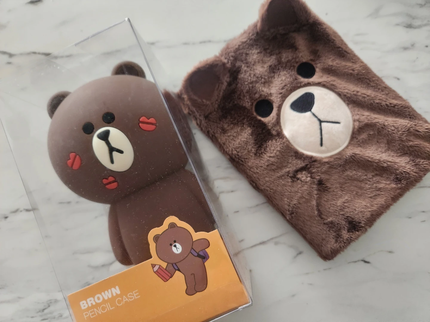 LINE FRIENDS Brown Bear Pencil Case and notebook