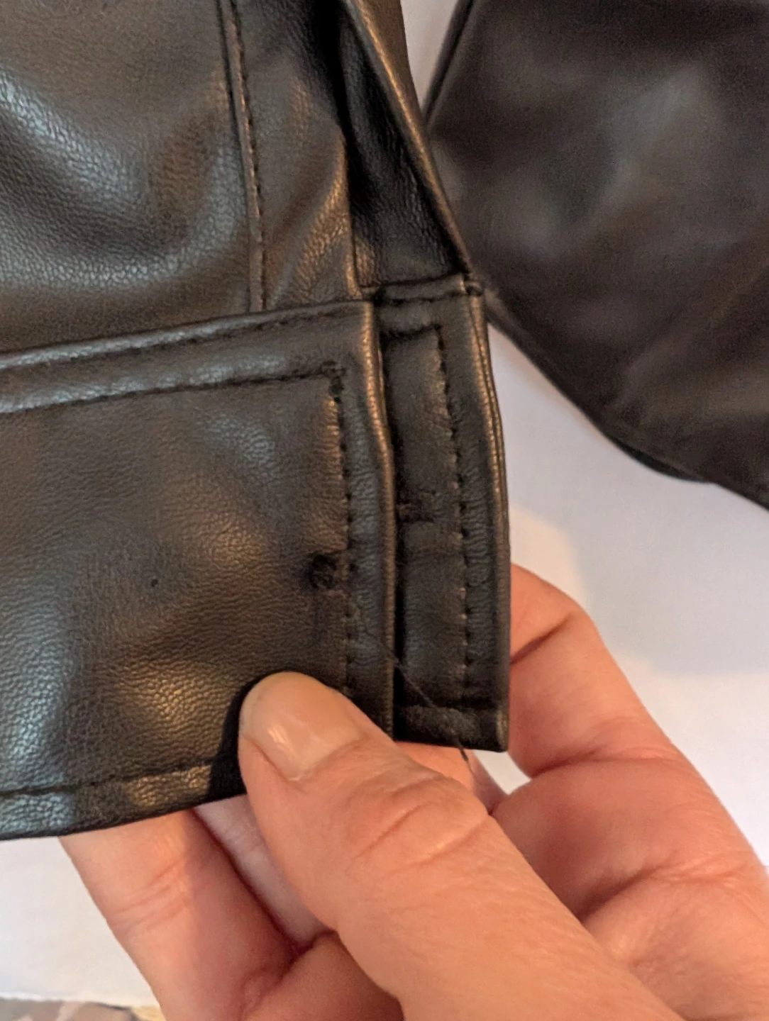 H&M Black Faux Leather Shirt - Size S - photo 4