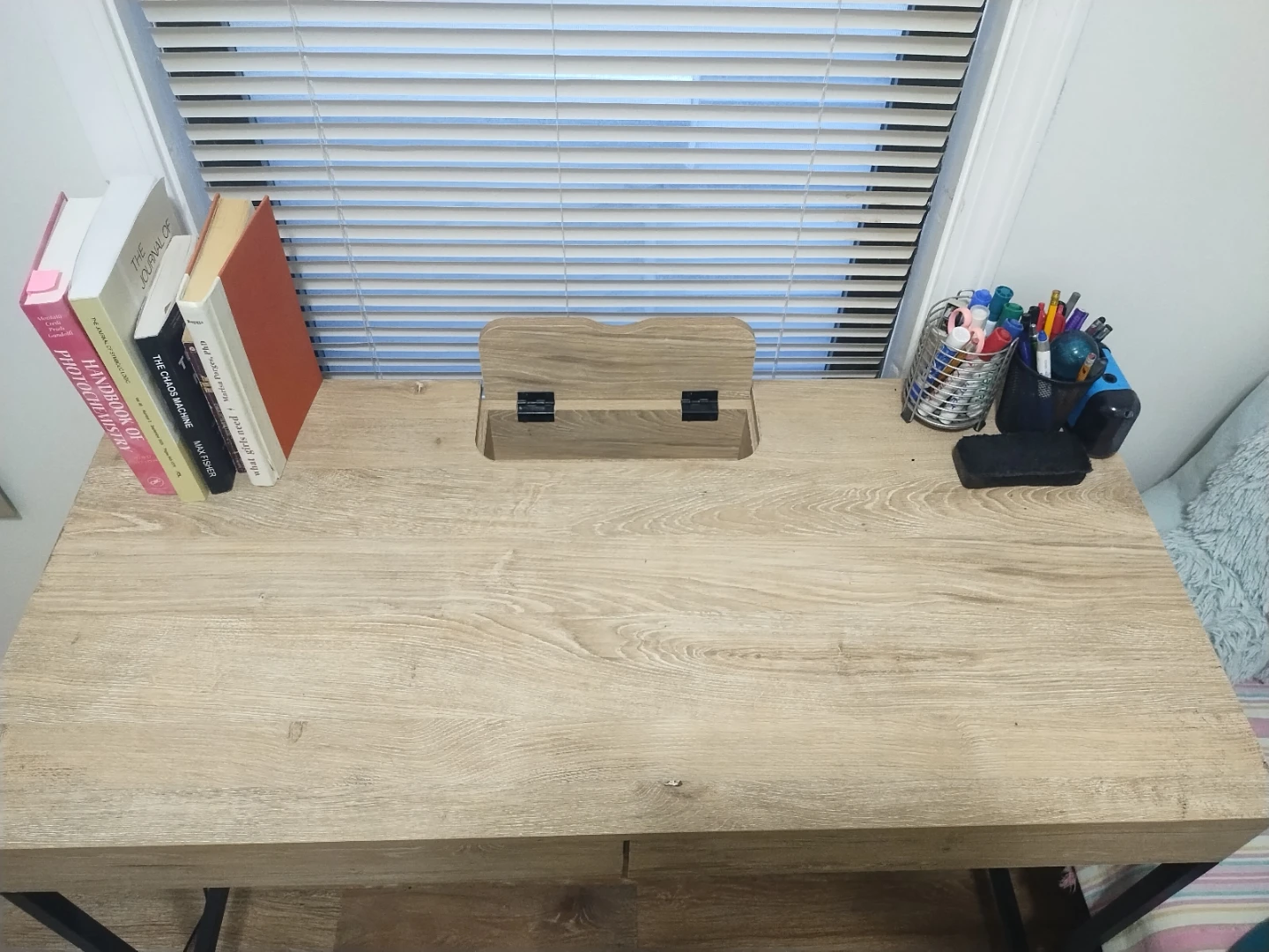 Wood Desk with drawers and Built-in Power Outlet - photo 4