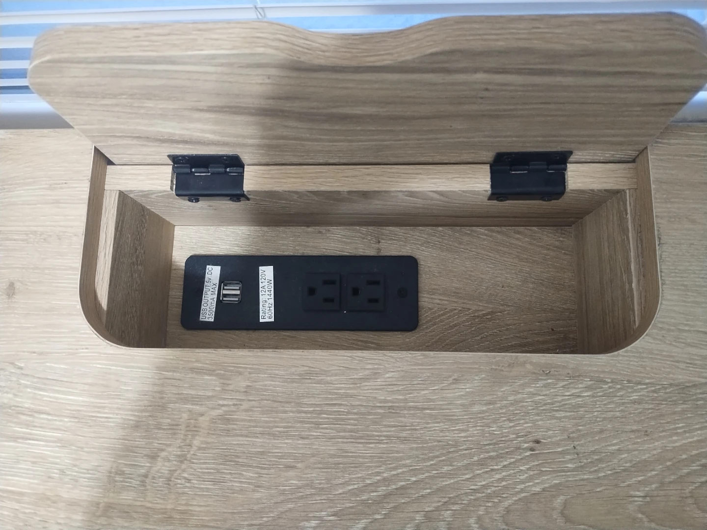 Wood Desk with drawers and Built-in Power Outlet - photo 5