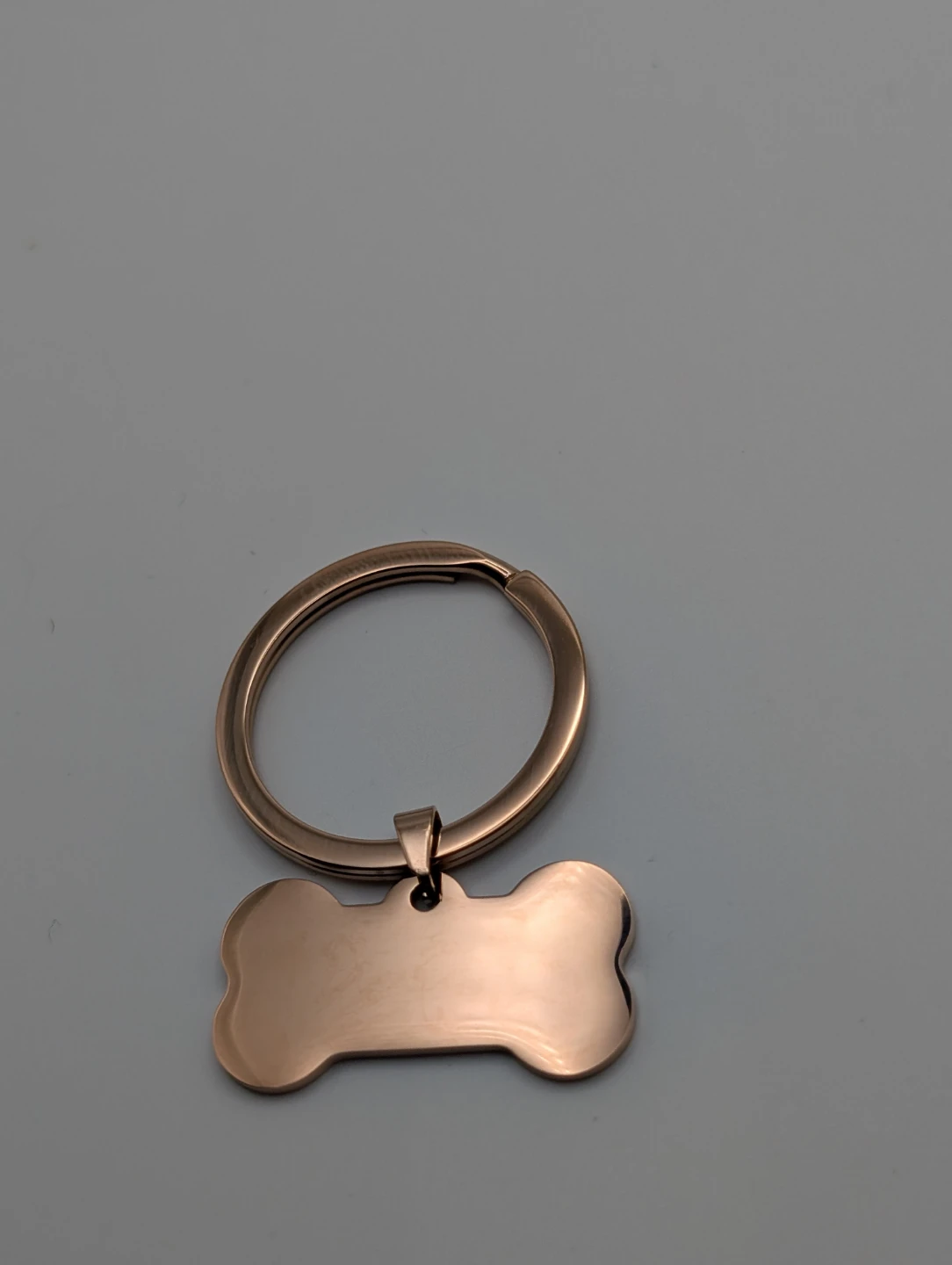 Rose Gold Bone Shaped Pet ID Tag with Keychain (3 for $10)