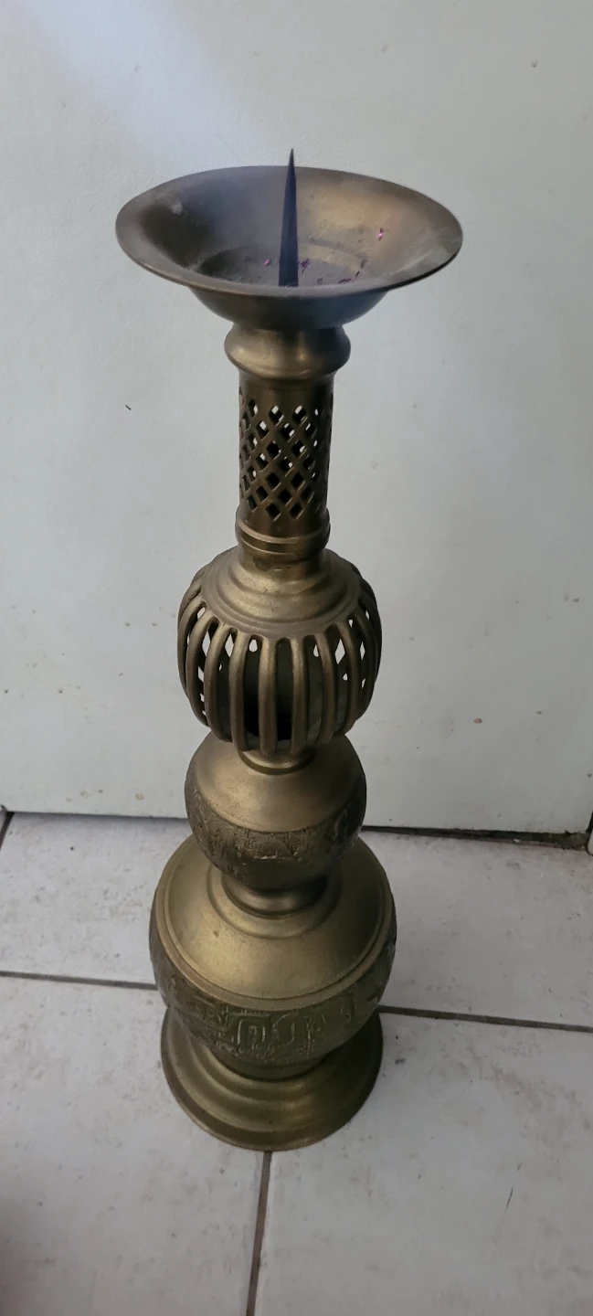 Ornate Brass Candlestick Holder