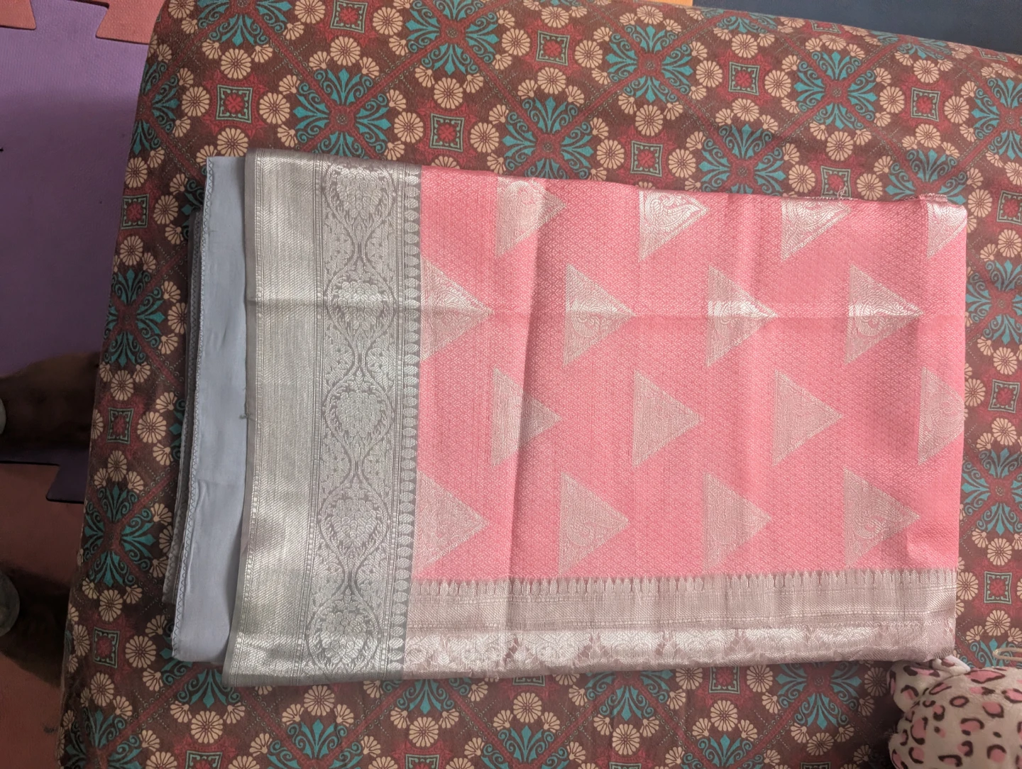 Pink Saree with Blouse - photo 5