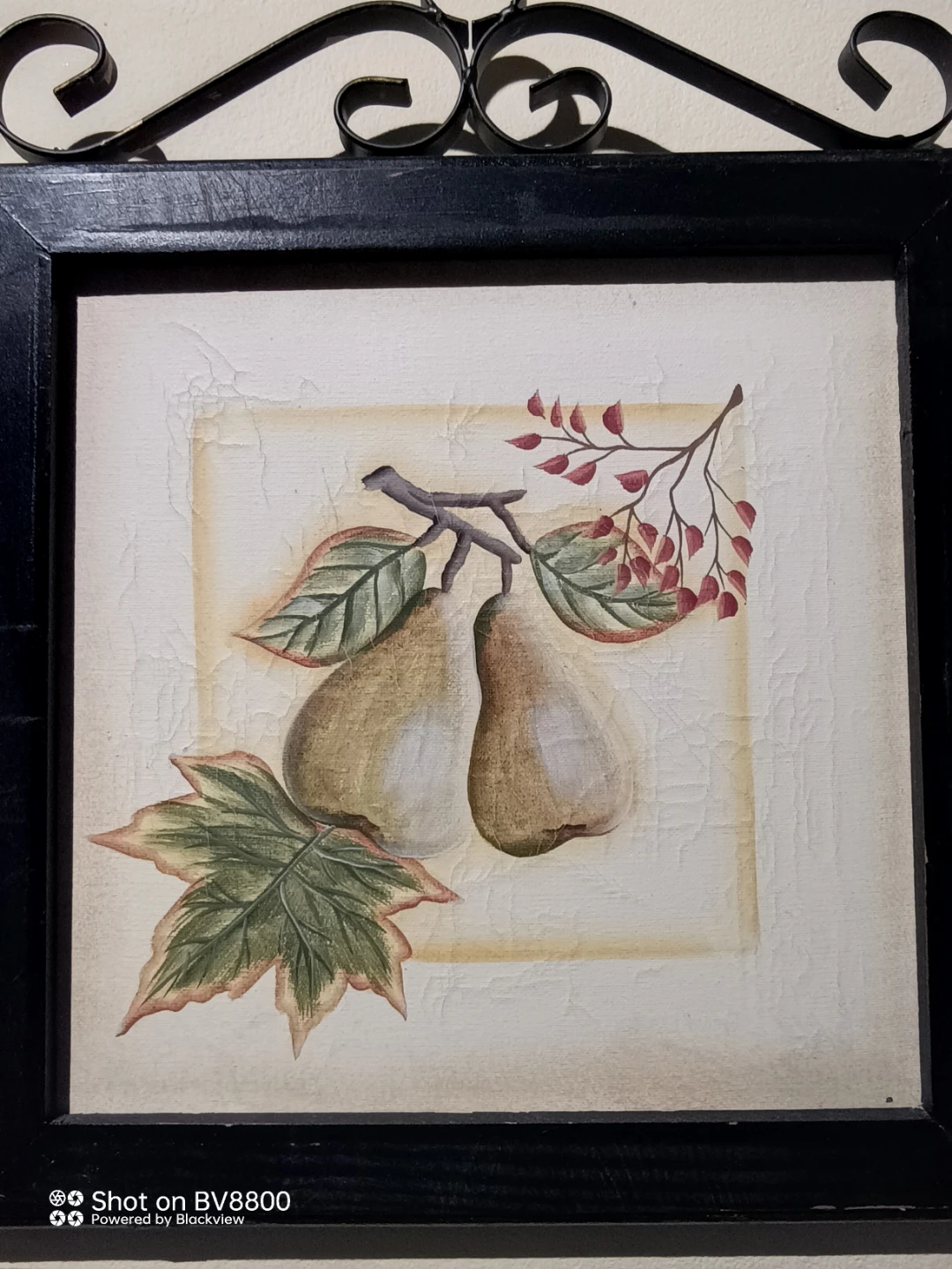 Framed Pear oil /water colour on canvas Wall Art - photo 2