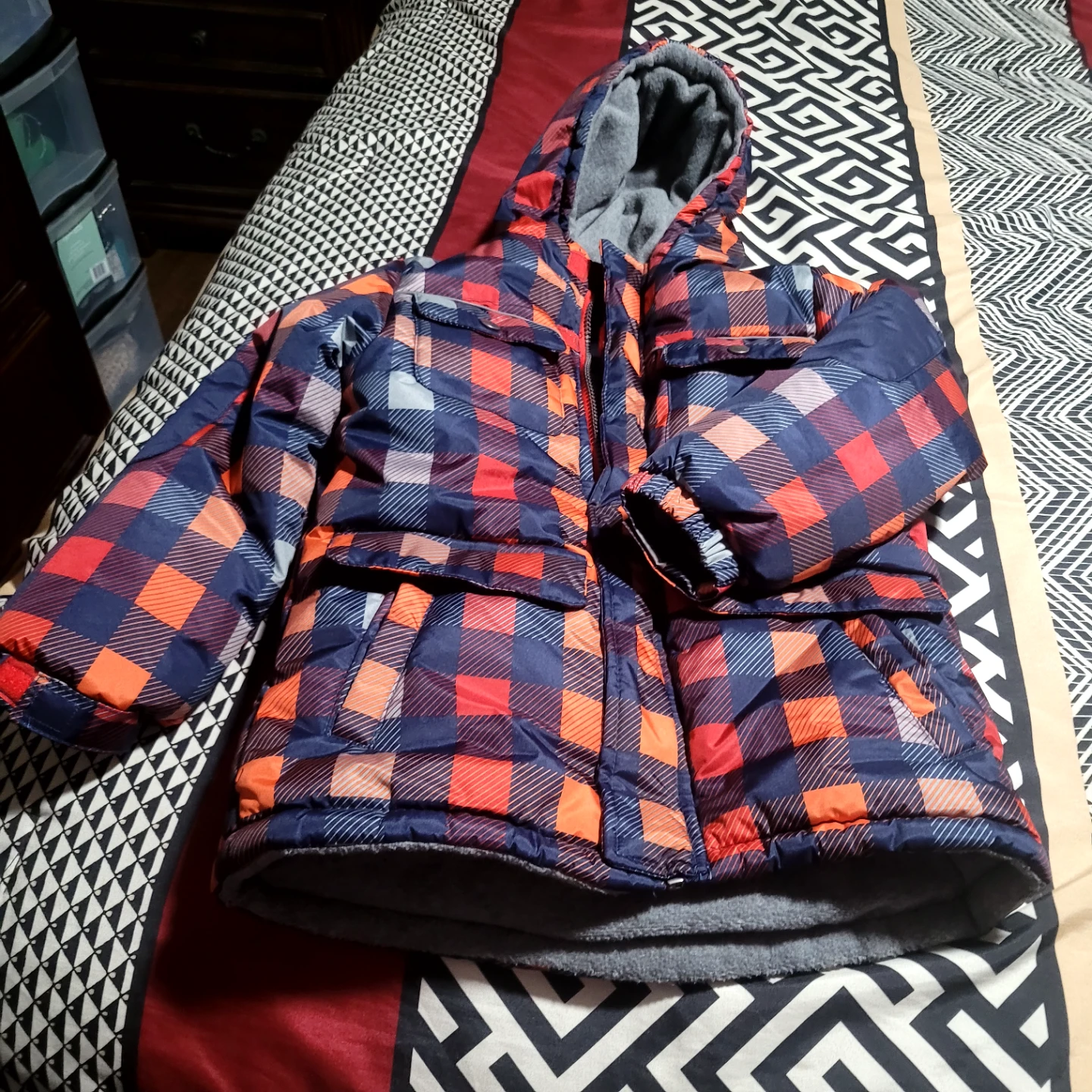 Wippette Kids Plaid Puffer Jacket - Size XS