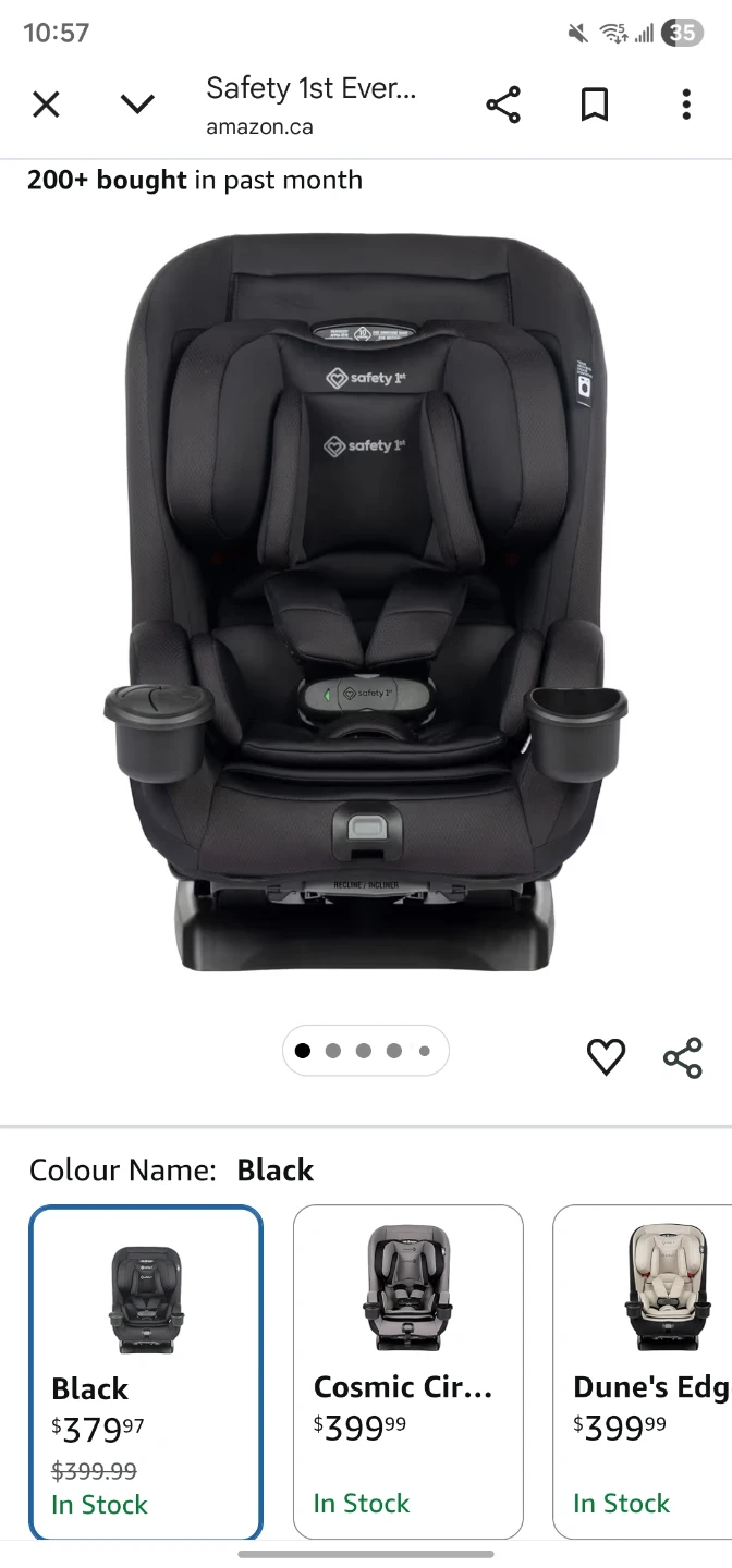 Safety 1st EverFix All-in-One Convertible Car Seat - Black - photo 4