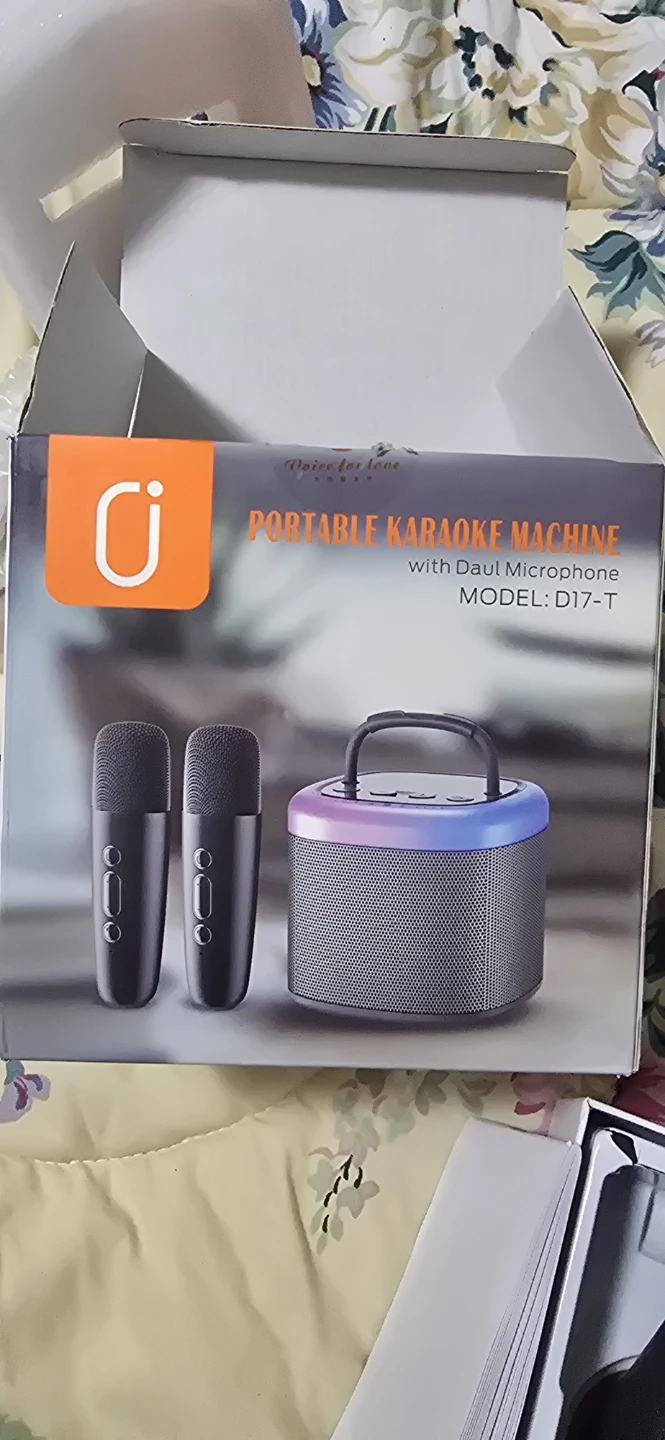 Portable Karaoke Machine with 2 Microphones - Model D17-T