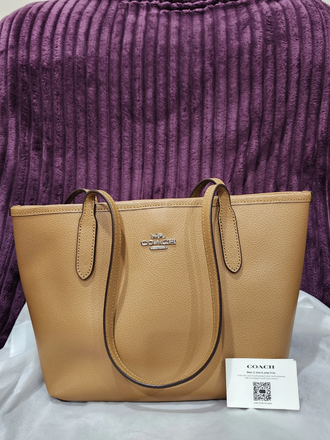 Coach Leather Tote Bag - Brown