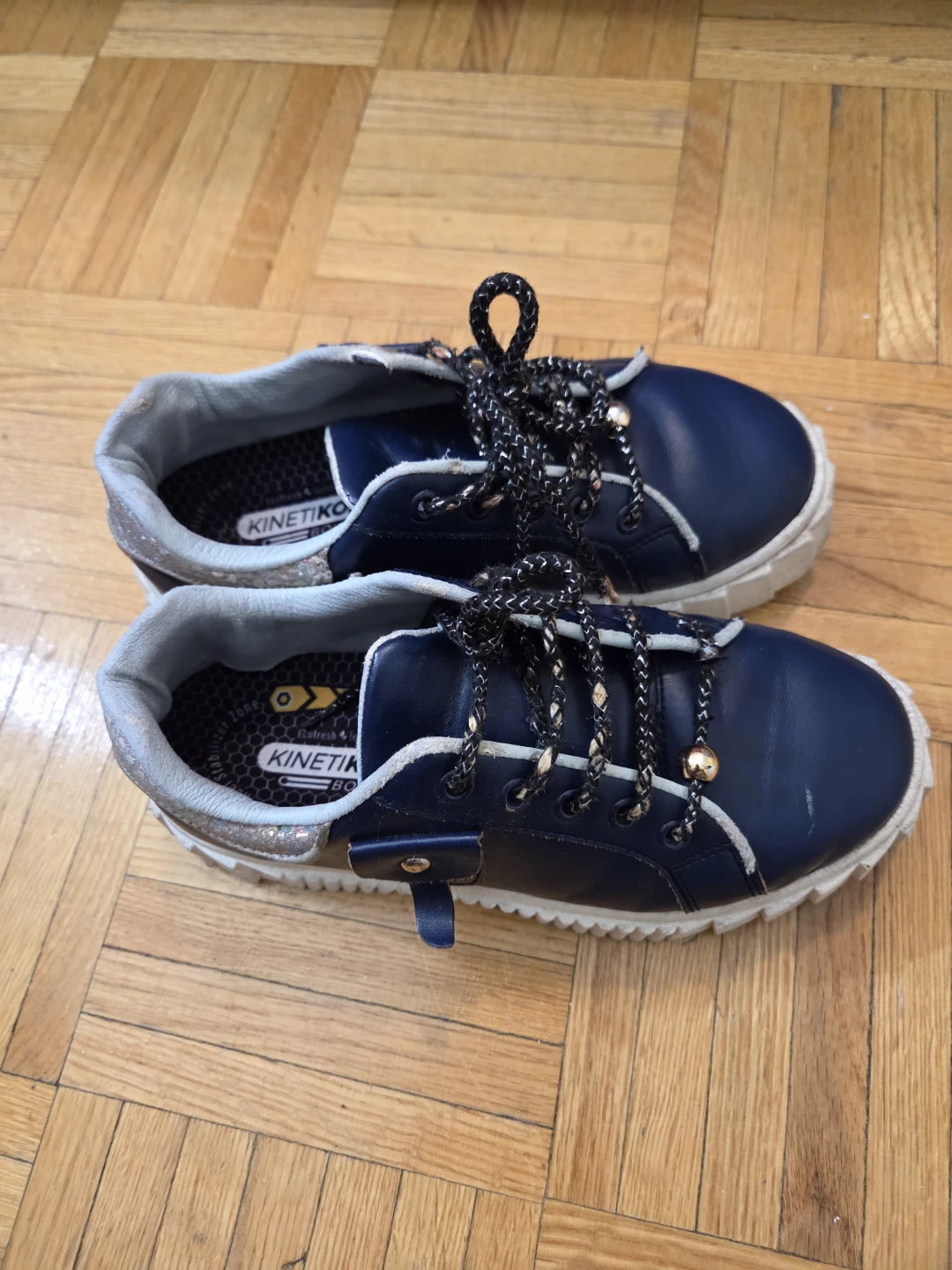 Blue Leather platform shoes - photo 2