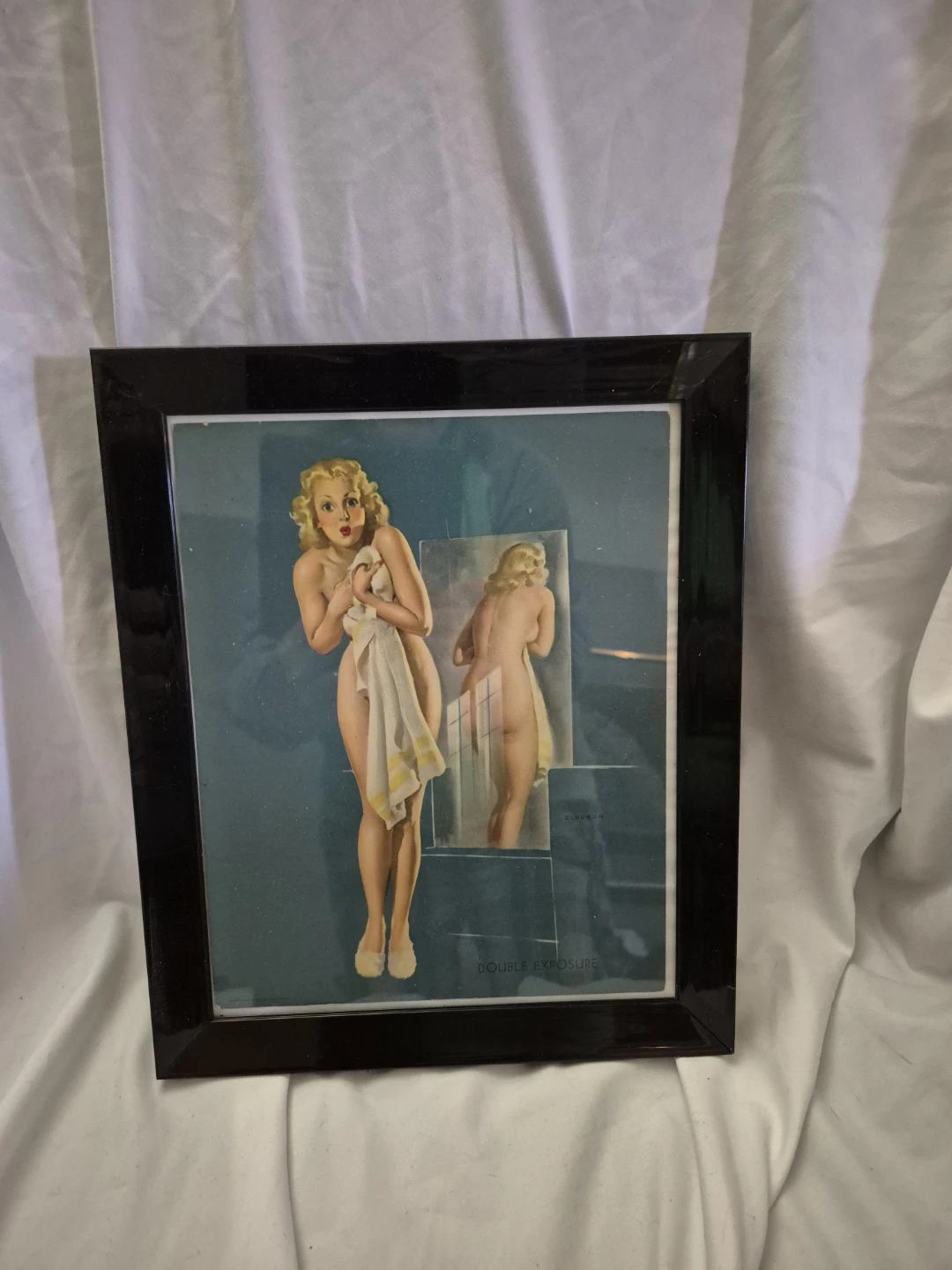 Framed Pin-Up Art Print Double Exposure