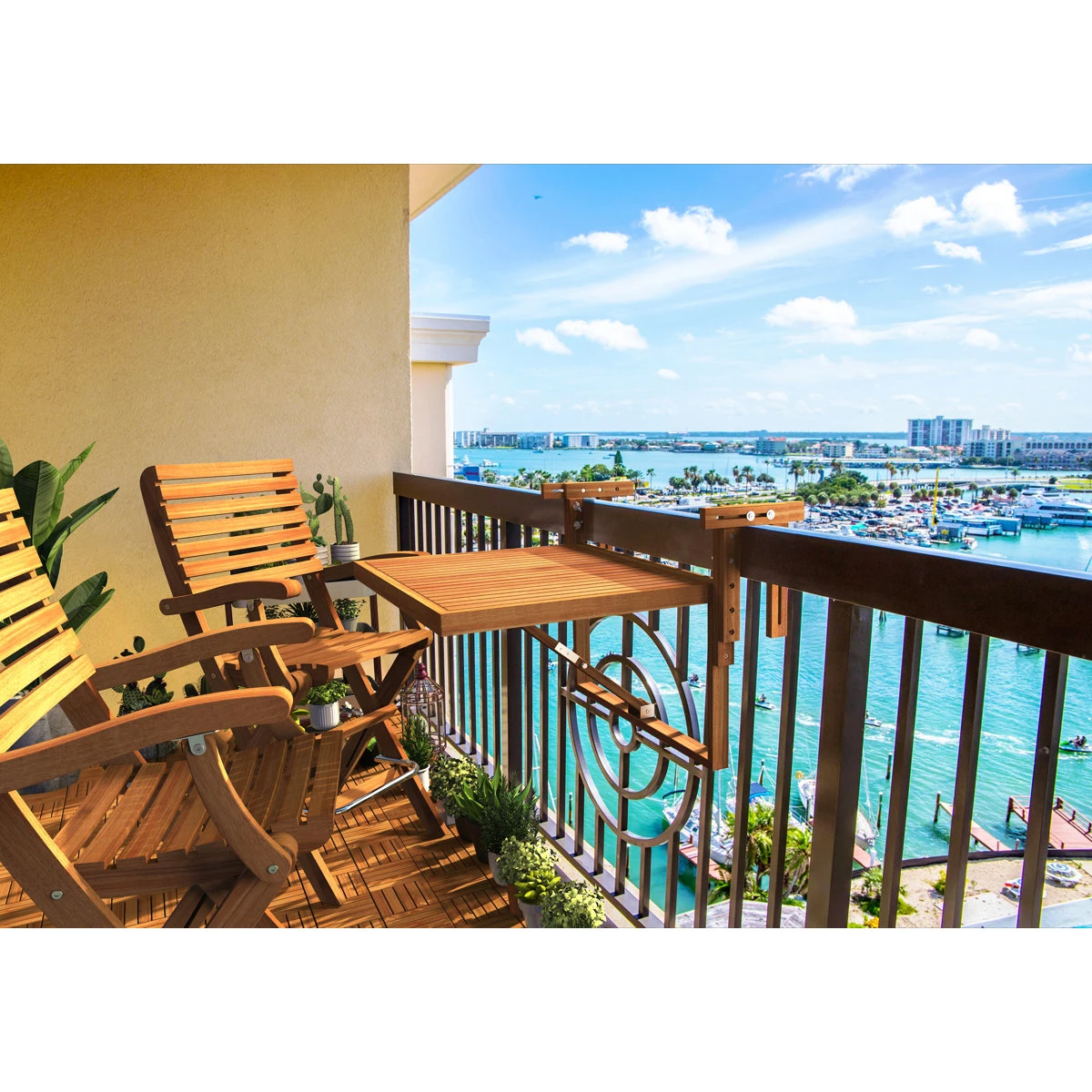 Toronto Balcony/Deck Table - Foldable Golden Teak