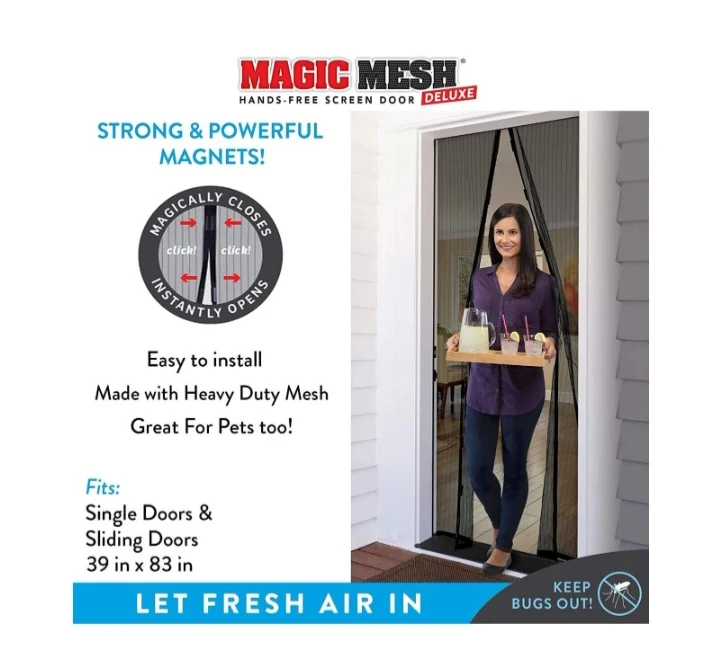 NEW!   Magic Mesh Deluxe Hands-Free Screen Door