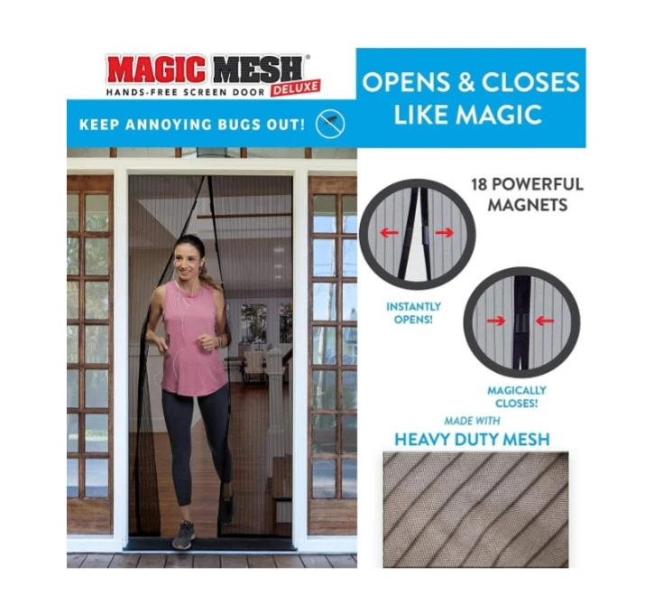 NEW!   Magic Mesh Deluxe Hands-Free Screen Door - photo 3
